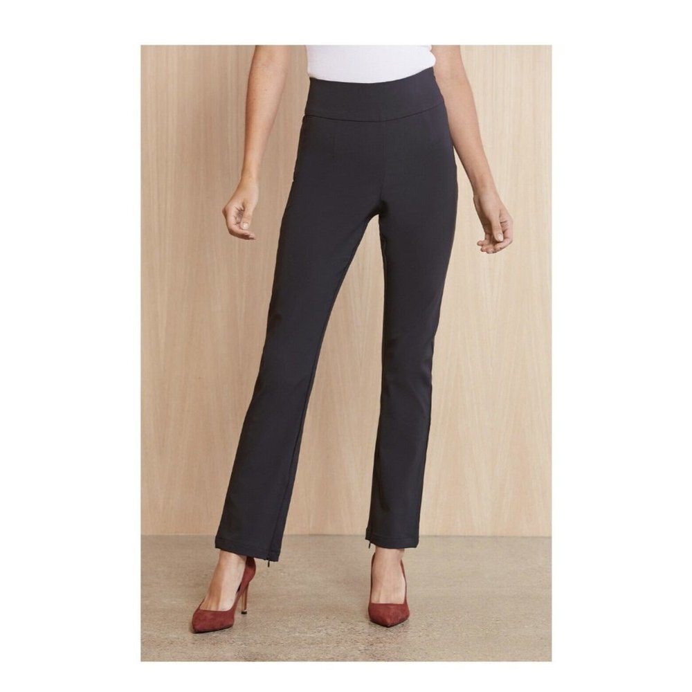 Good American Womens The Exec Skinny Pants Black Pull On‎ Stretch Knit L/3 New